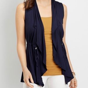 Maurices Navy Blue Cinched Waist Vest